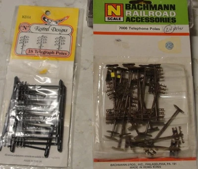 2 Packs of N Gauge Telephone Poles – Brand New - Image 1 of 4