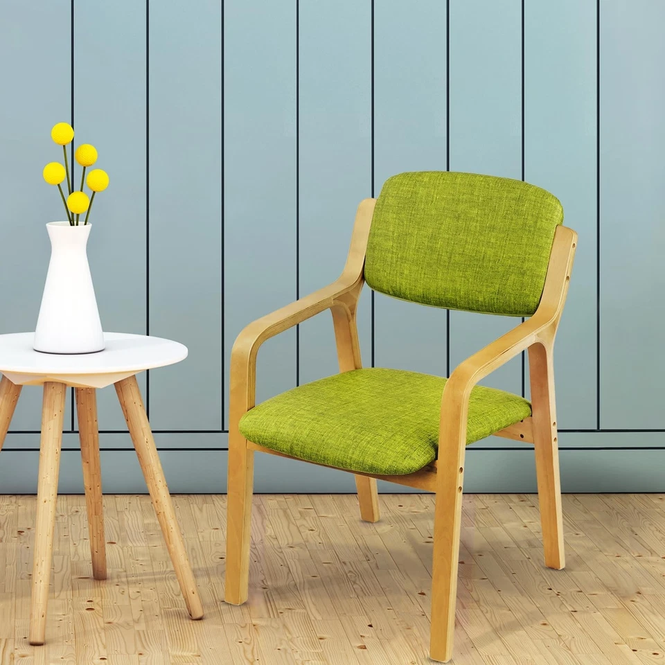 CLATINA Wooden Reception Chair Modern Fabric Guest Chair,Blue,Green - Image 1 of 1