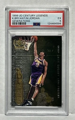 1999 Upper Deck Century Legends Kobe Bryant Michael Jordan Generations EX PSA 5 - Image 1 of 2
