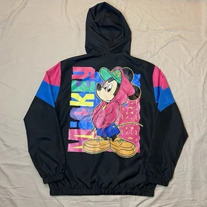 Disney Mickey Mouse Anorak Windbreaker Jacket Retro 90s Colorblock Adult SZ S - Picture 1 of 15