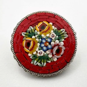 VINTAGE / ANTIQUE ITALIAN MICRO MOSAIC BROOCH - Picture 1 of 3
