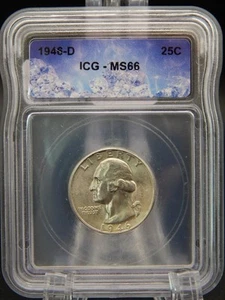 1946-D Washington Quarter ICG MS66 Icecube NEW Holder (BF2268) - Picture 1 of 2