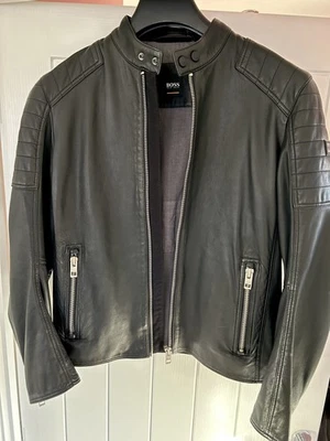 Hugo Boss Black Nappa Leather Jacket Fantastic Condition RRP £499 Medium 38 - Image 1 of 4