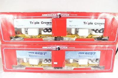 American Flyer 48511 48514 TTUX Intermodal Sets Gilbert Triple Crown OB Complete - Image 1 of 4