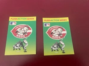 (2) 1990 Fleer Action Series Baseball Cincinnati Reds Stickers Collectibles - Picture 1 of 2