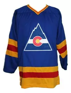 Any Name Number Colorado Retro Custom Hockey Jersey Blue - Picture 1 of 4