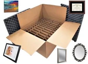 Universal Picture Frame Painting Mirror Shipping & Storage Box Kit Pre-Assembled - Picture 1 of 9