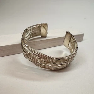 Flight of Silver Cuff Bracelet Birds Nest Handcrafted In India Free Trade - Picture 1 of 10