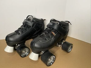Patines Cuádruples Roller Derby STR Seven Deluxe Velocidad Negro Adulto Hombre Talla 6 - Usados - Imagen 1 de 19