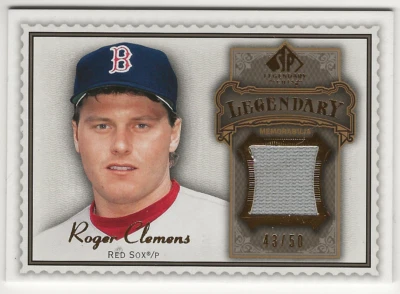 2009 SP Legendary Cuts Memorabilia Brown /50 Roger Clemens #LM-RO3 Red Sox - Image 1 of 2