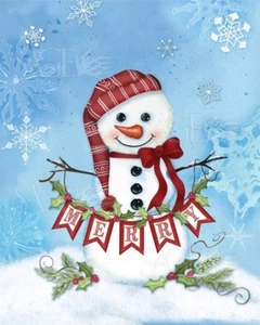 Merry Snowman Lisa Keys Art Print 12x16 - Bild 1 von 1