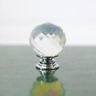 Clear Round Shaped Crystal Effect Doorknobs Cupboard Drawers Pull Handles