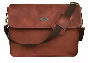 Vintage Briefcase Satchel Humanized Leather Laptop Messenger Bag Shoulder Men - Picture 1 of 4