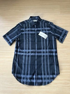 MENS BURBERRY BUTTON UP CHECKARD SHORT SLEEVE SIZE SMALL - Picture 1 of 15