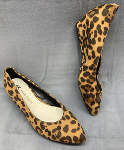 AK Anne Klein Iflex Akerika Wedge Shoes Women’s Size 8.5 Cheetah Print Pumps