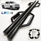 Side Dropped Step Nerf Bar For 07-21 Toyota Tundra CrewMax Extend Crew Cab Black