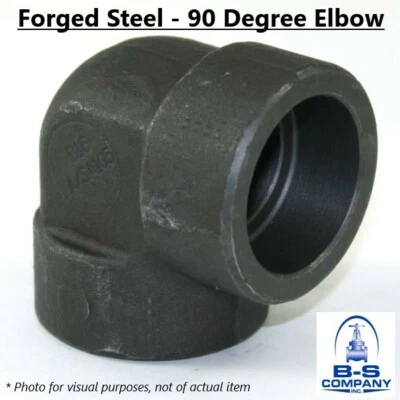 1-1/2" Class 3000 3M Socket Weld 90 Degree Elbow A105 Forged Steel Pipe Fitting  - Image 1 of 4
