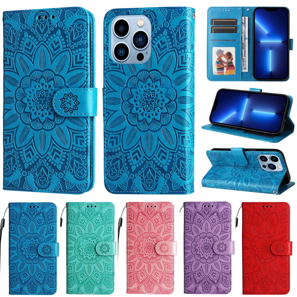 For iPhone 16e 12 13 14 15 16 Pro Max Magnetic Leather Wallet Stand Case Cover