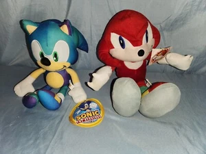 Sega Blue Sonic The Hedgehog Red Knuckles 8 Zoll Plüschtier selten  - Bild 1 von 4