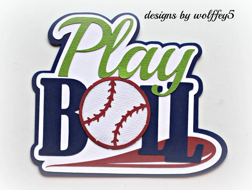 TÍTULO DE BÉISBOL ARTESANAL prefabricado papel piezas álbum de recortes pieza troquelada WOLFFEY5 Foto 1 de 1