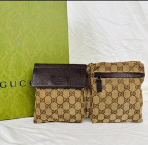 GUCCI Auth GG Belt Bag Waist Pouch shoulder Bumbag Fanny Pack from Japan USED - Picture 1 of 9
