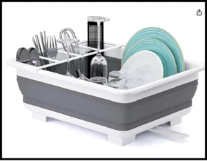 Estante de secado de platos plegable organizador escurridor de vajilla portátil para cocina - Imagen 1 de 5