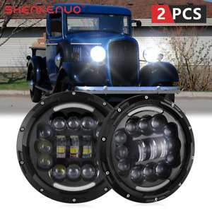 7" Round Led Headlight Halo Hi-Lo Beam For Chevy Truck 1935-1957 Bel Air 1953-57
