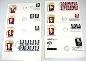 FDC Farnam Eisenhower Cachet 1st Day Issues Lot of 8 1969-71 Abilene Washington - Picture 1 of 9