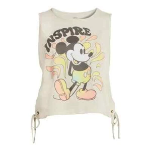 Mickey Mouse Damen-Strick-Tankoberteil mit seitlicher Krawatte groß (11-13) taupe - Bild 1 von 5