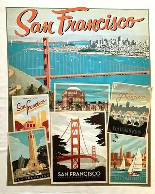 San Francisco fabric panel, wall hanging, American, quilting panel cotton, USA - Image 1 of 4