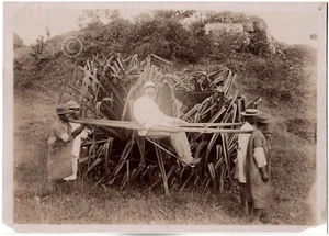 Madagascar.Filanzana.Chaise à Porteur.Colon Français.Photo citrate 1897.Malgache - Picture 1 of 2