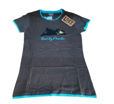 Lazyone Women Pyjama Tops Ladies PJ T-Shirts Nightshirt Nightwear Cotton D105 - Image 1 of 3