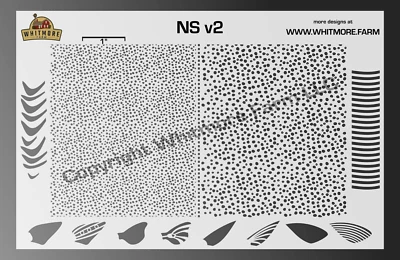 WHITMORE FARM LLC NS v2 Mesh Fishing Lure Airbrush Stencil - Mylar Reusable
