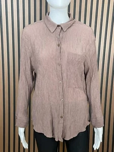 Abercrombie & Fitch Women's Shirt Button Up Crinkle Textured Oversized S Brown - Picture 1 of 9