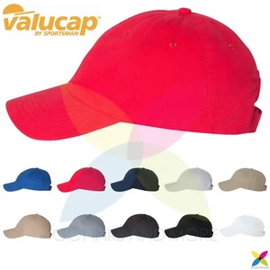 Valucap VC200 gebürstete Köperkappe 6 Panel Low Profile verstellbar Dad Mütze - Bild 1 von 31