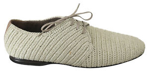 DOLCE & GABBANA Shoes Derby Woven Raffia Beige Lace Up EU42.5 / US9.5 RRP $1200