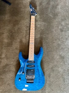 ESP LTD MH-103 QM, See-Thru Blue Quilted Maple Top, Left Handed - Picture 1 of 19