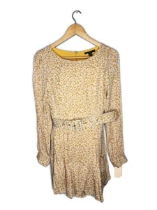 Forever 21 Mustard Floral Print Mini Dress Size S - Picture 1 of 7