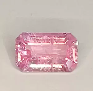 0.95ct Pastel Padparadscha Sapphire Emerald Cut with Gem Report Unheated Natural - Picture 1 of 4