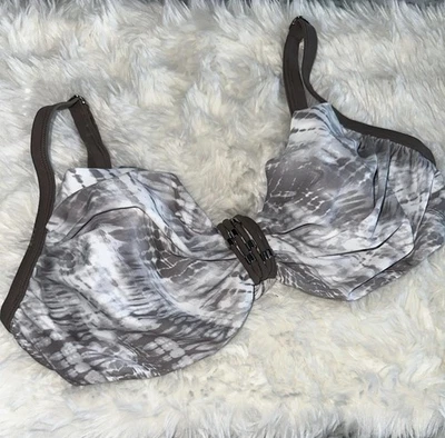 Top de bikini Venus con aros color topo y blanco tie-dye talla 32 G/34 DDD/36DD Foto 1 de 4