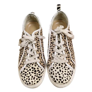 Ann Taylor Animal Print Sneakers Size 8 Natalia Leopard Haircalf Lace Up Shoes - Picture 1 of 13