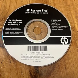 HP Restore Plus! Hp Compaq DC7700 CD 419801-B22 - Picture 1 of 2