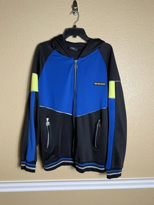 Chaqueta de hombre Red Ape talla grande negra azul amarilla cremallera completa logotipo MCMXXXII Foto 1 de 4