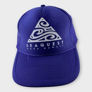 Vintage Purple Trucker Hat Sea Quest Kona Hawaii Mesh Cap - Picture 1 of 6