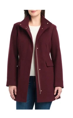 Chaqueta para mujer Vince Camuto cremallera completa rojo oscuro (vino) talla mediana Foto 1 de 4