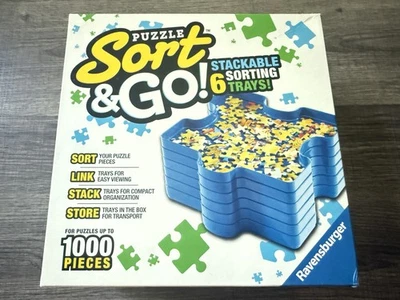 Quebra-cabeça Ravensburger Sort & Go empilhamento 6 bandejas de classificação para 1000 peças  - Imagem 1 de 4