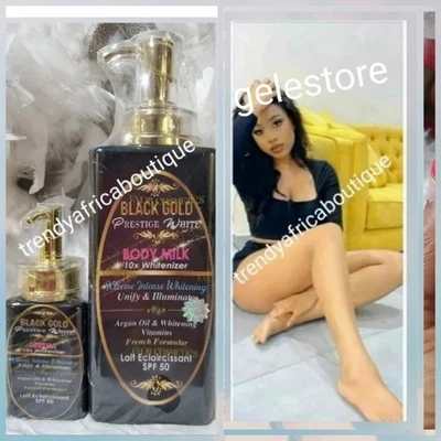 Black GOLD PRESTIGE WHITE body Lotion 550ml + Serum 150ml. 10x Whitenizer Spf50 - Image 1 of 3