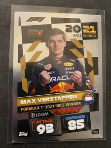 Max Verstappen - 2022 Topps Turbo Attax F1 Race Winner Foil Card #291 Red Bull - Picture 1 of 2