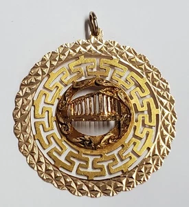 14K Yellow Gold Parthenon Acropolis Pendant - GREECE  5.3g - Picture 1 of 12
