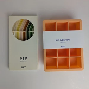 Hay Sip Handmade Reusable Glass Straws Set Of 6 & Ice Cube Tray - Picture 1 of 12